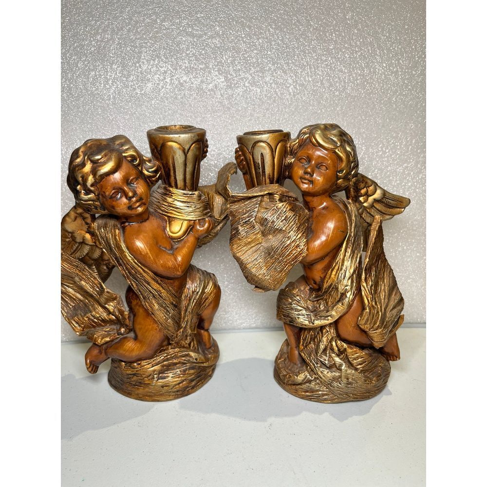 1969 Kurt Adler  Angel  Cherub Candle Holders Vintage